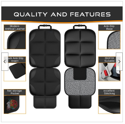 Car Seat Organiser & Protector - Baby Travel Kick Mats & Fronlt/Back Seat Cover Child Seat Organiser - Protects from Stains & Damages